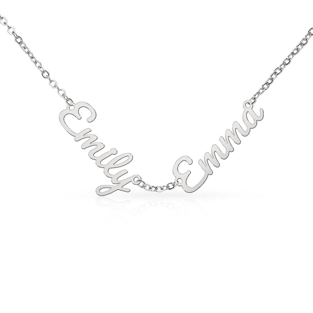 Custom 3 Name Necklace for Mom Personalized Children's Names Script Silver Mother's Day Gift