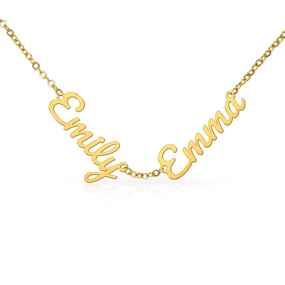 Custom 3 Name Necklace for Mom Personalized Children's Names Script Silver Mother's Day Gift