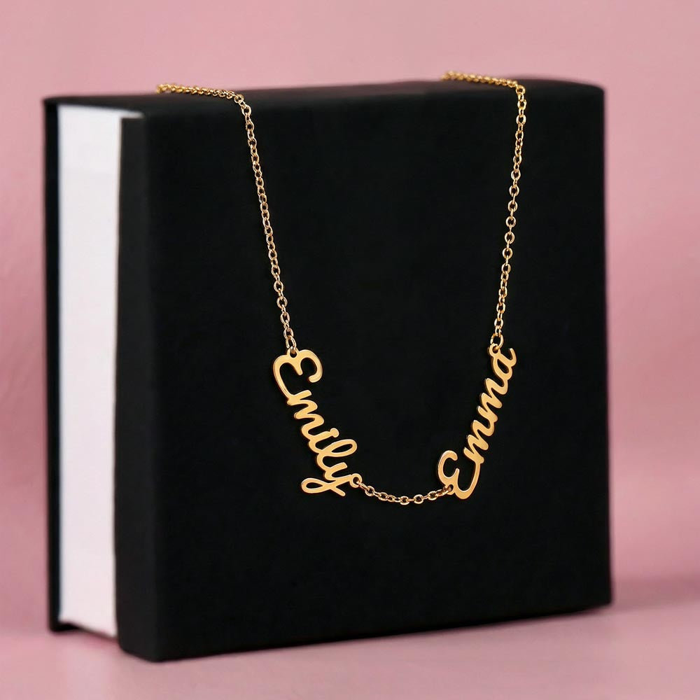 Custom 3 Name Necklace for Mom Personalized Children's Names Script Silver Mother's Day Gift