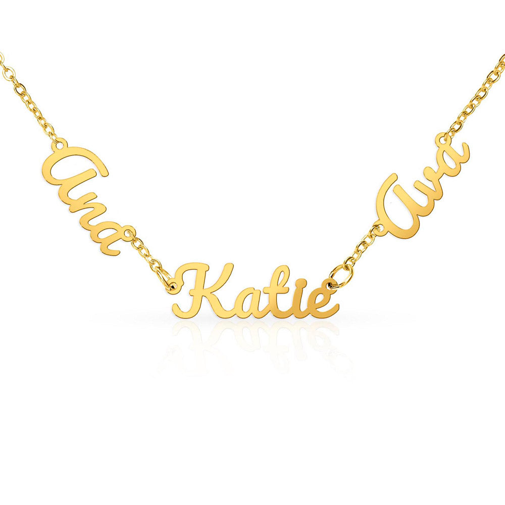 Custom 3 Name Necklace for Mom Personalized Children's Names Script Silver Mother's Day Gift