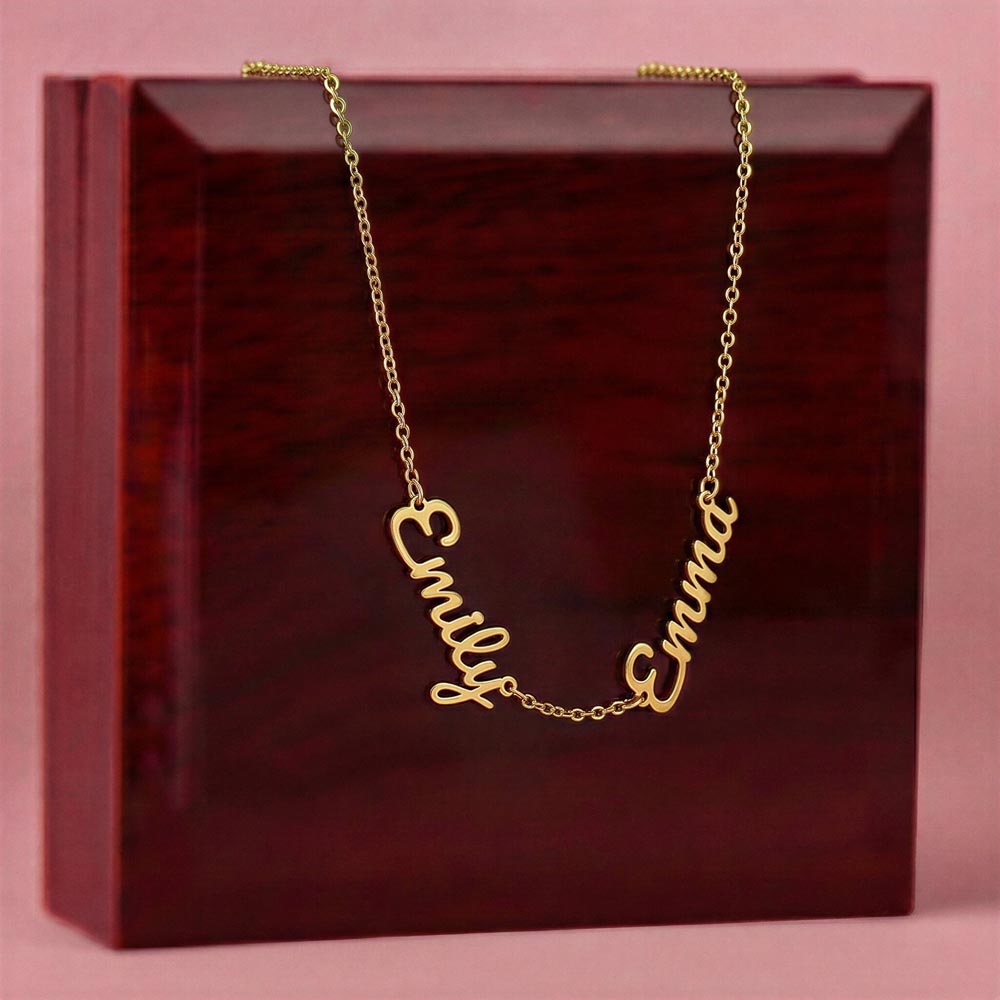 Custom 3 Name Necklace for Mom Personalized Children's Names Script Silver Mother's Day Gift