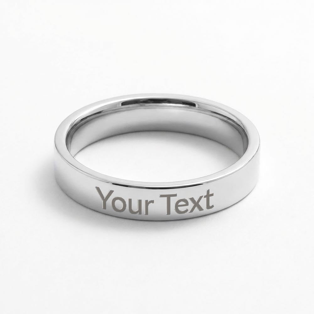 Mother's Day Gift Personalized Engraved Ring 18K Yellow Gold Finish Women Stainless Steel Band