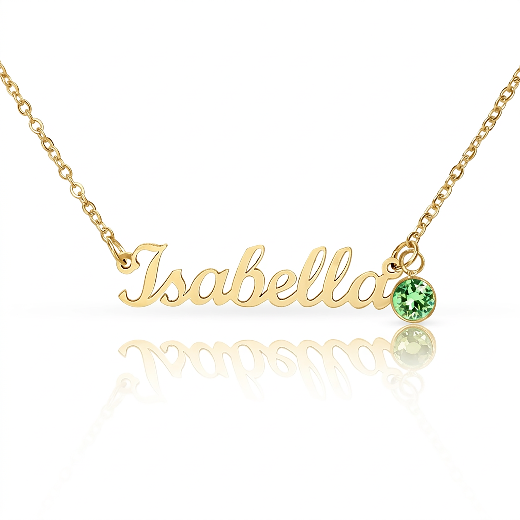 Personalized Name & Birthstone Necklace Custom Script Silver Chain Mother's Day Gift for Mom