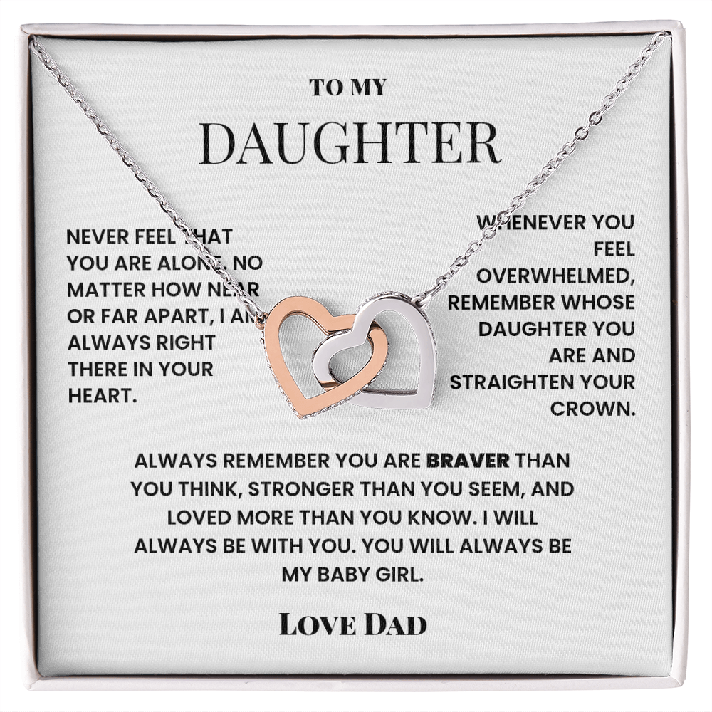 To My Daughter Interlocking Hearts